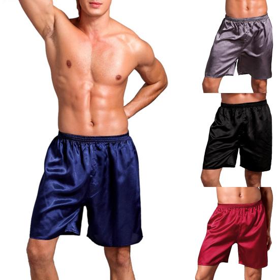 Men Boxers Solid Color Plus Size Loose Mid Waist Summer Briefs for Sleeping