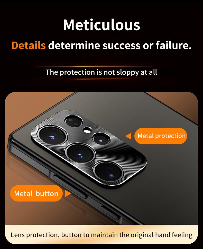 Magnetic Metal Frame Protective Case for Samsung S24 Ultra - Full Edge Solid Color Cover