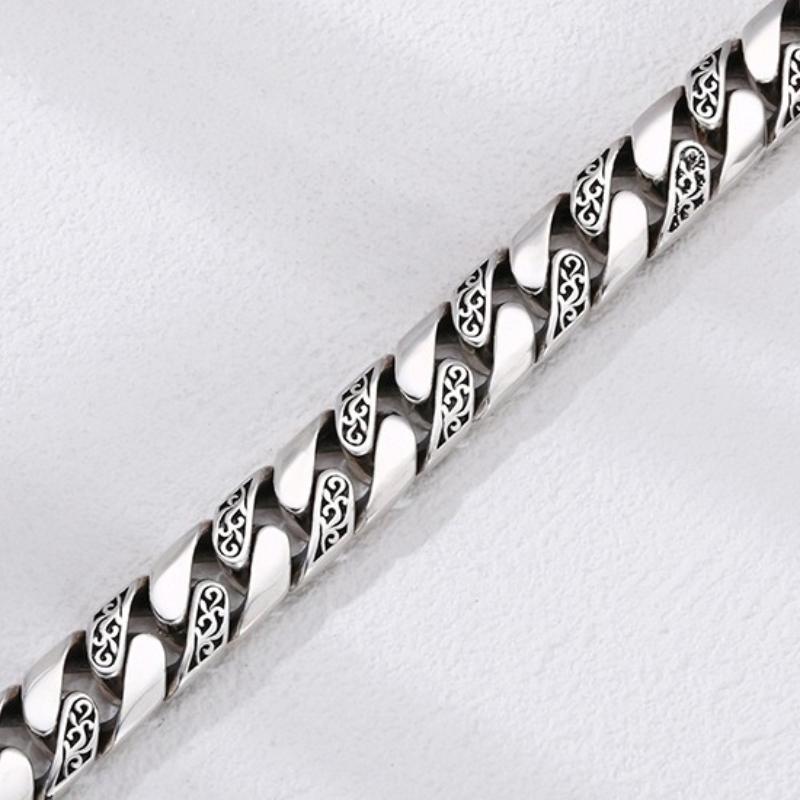 Vintage Tang Grass Cuban Chain Bracelet for Men – China Chic Retro Jewelry Trendy Hip Hop Unisex Fashion Accessory