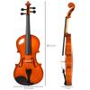 Full-Size 4/4 Violin with Case, Tuner, Shoulder Rest, Bow, Rosin, Spare Strings and Cloth