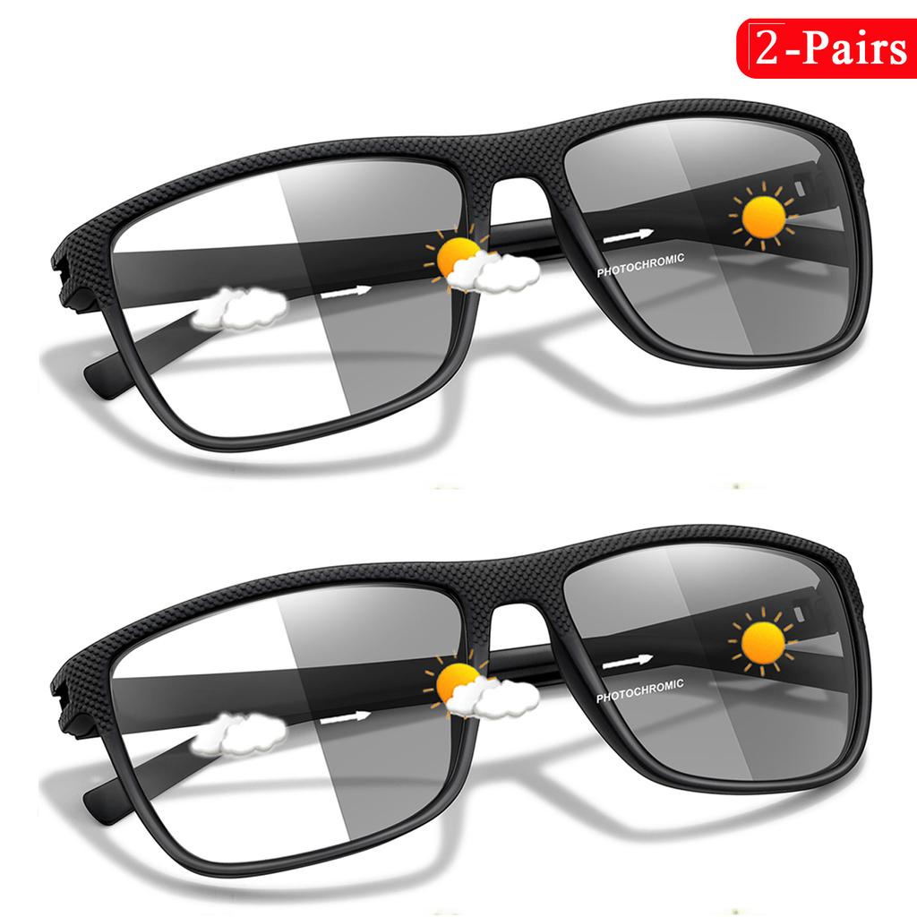 2-Pair Photochromic Reading Glasses Anti-blue Classic Eyewear For The Wholesale Retail Business Men Surf the Internet