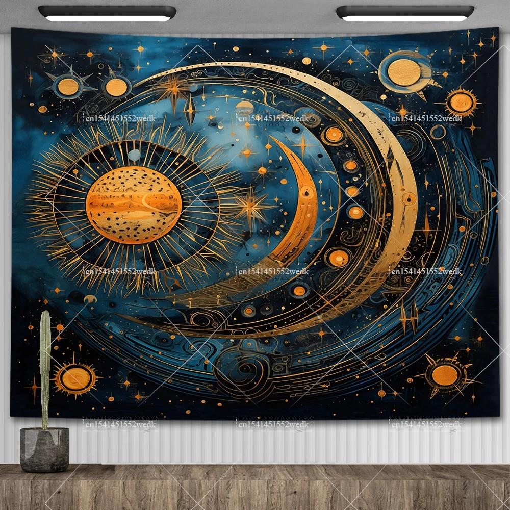 Boho Lotus Flower Wall Hanging Tapestry Colorful Landscape Floral Tapestrys Room Decoration Aesthetic Yoga Mats Altar Cloths