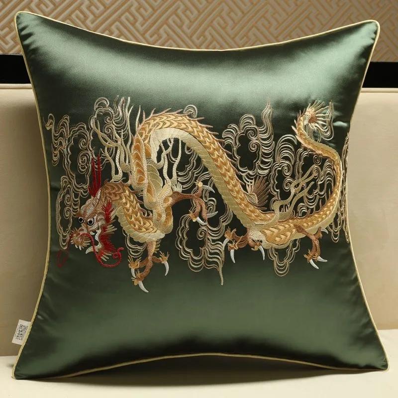 

Чехол для подушки в жаккардовом китайском стиле с вышивкой в виде дракона-тотема, декоративные подушки для дома, спальни, свадьбы, вечеринки, дивана, декоративная наволочка 45x45CM(NO FILLING)