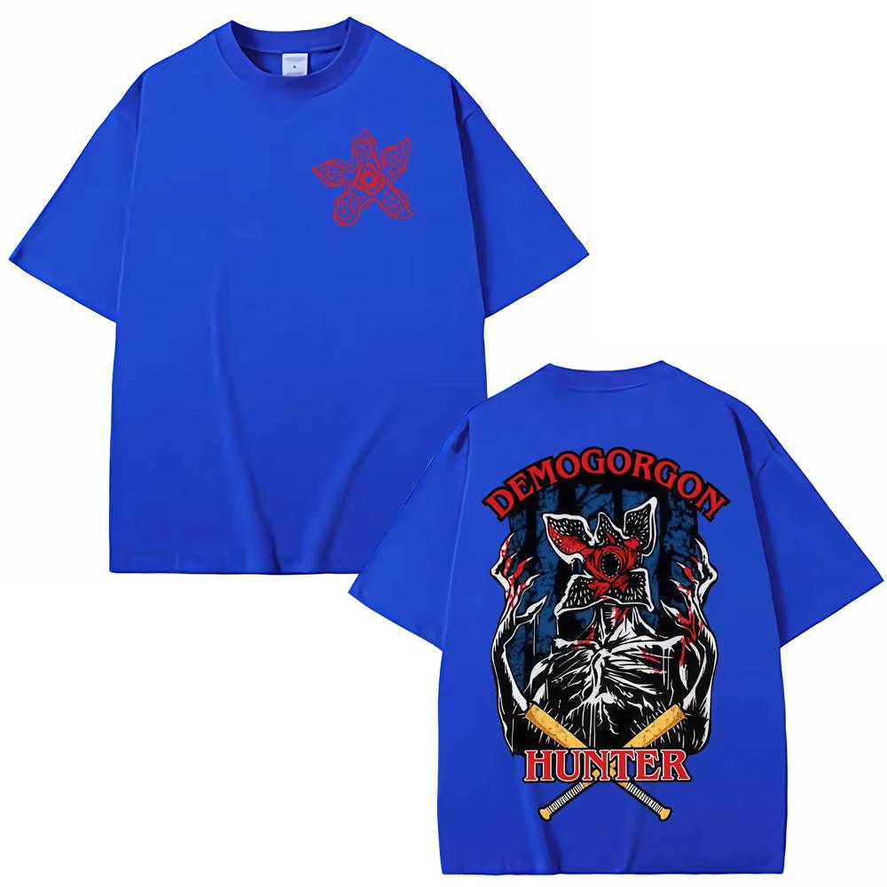 2026 Eddie Munson Demogorgon Hunter 100cotton Mens Shirt Gothic Graphic Summer Short Sleeve Oversized Women Fashion