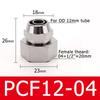 Pneumatic Hose Fittings Quick Screw Connector Copper Nickel Plating PF 6 8 10mm Fast Twist Joint Female Thread 1/8 1/4 3/8 1/2