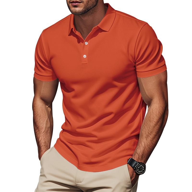 Men's Simple Quick-Drying Polo POLO Shirt Golf Type Men's Gentleman Loose Breathable Lapel Short Sleeves