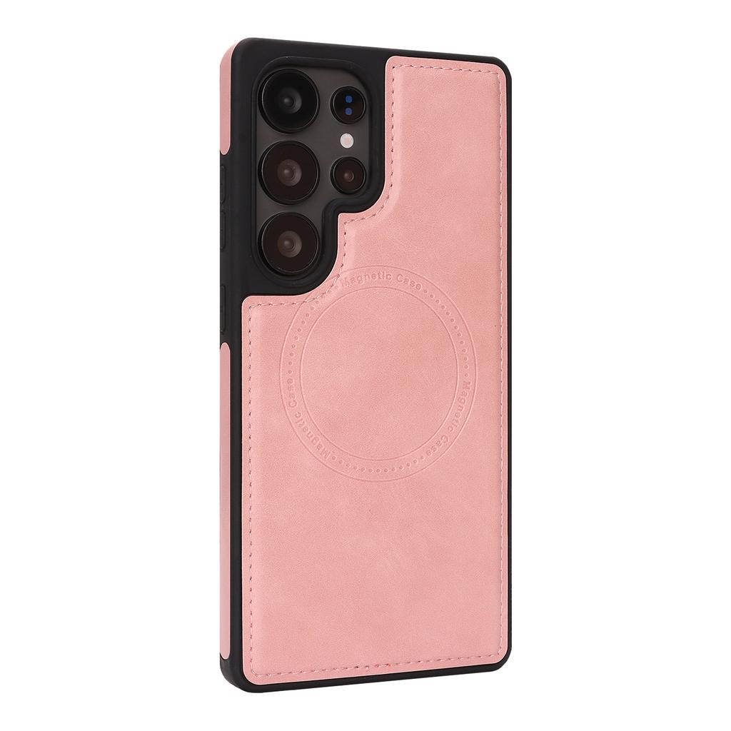 Magnetic Wireless Charging Phone Case for Samsung S24 - 25 Series, 8 - Color Vegan PU Leather, All - Round Shockproof Protection