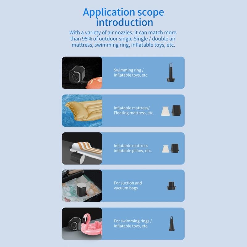 Portable Cordless Air Pumps Electric Vacuum Pump with Light for Vacuum Sealer Bag Rechargable Small Travel Electric Pump