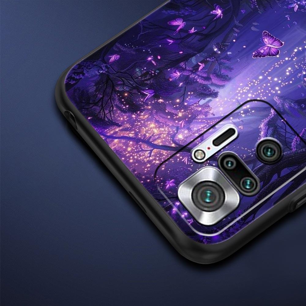 Art Purple Butterfly Phone Case Cover for Redmi 14C 10C Note 15 14 13 12 10 11 K40 Pro Plus 5G Soft TPU Shockproof Shell Fundas