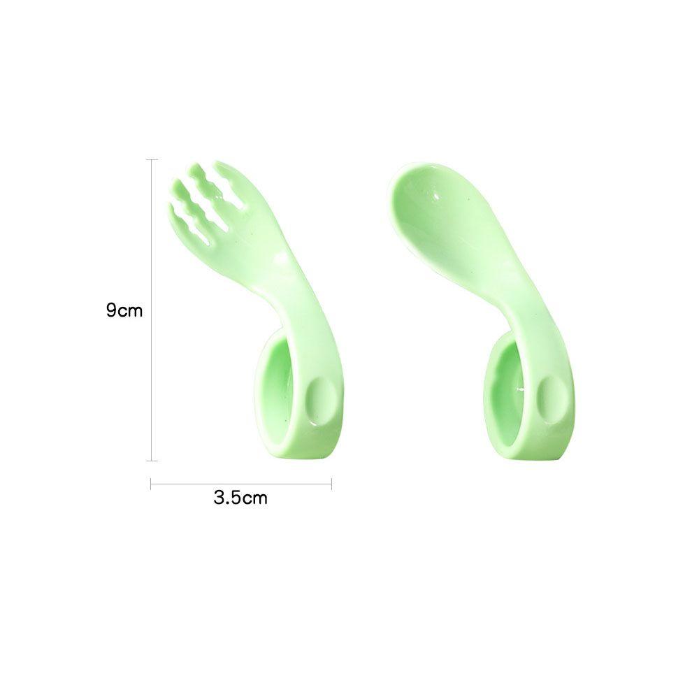 Portable Tableware Sets Antislip Utensils Infant Training Baby Twist Fork Spoon Suit 2Pcs/Set