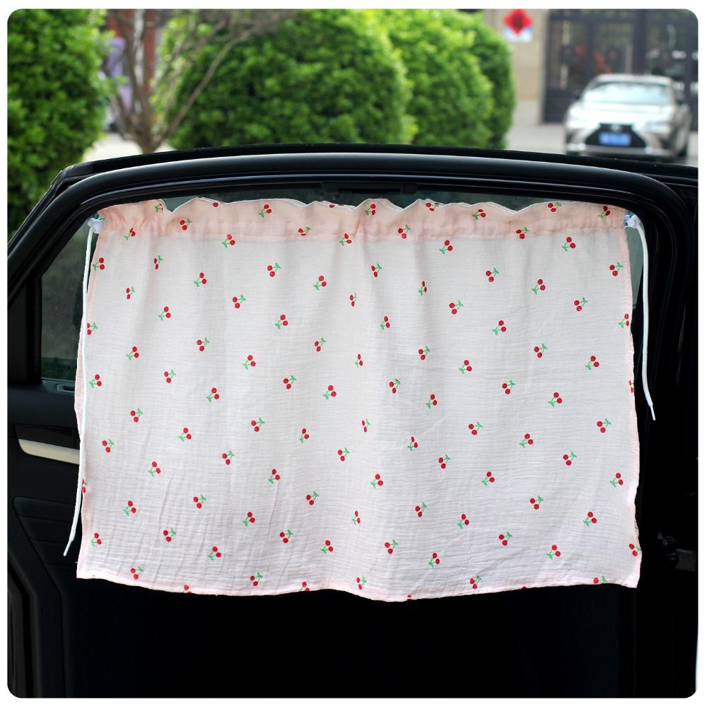 Cute Cartoon Window Shade Suction Cup Car Window Cover Universal Sunshade Curtain Car Interior