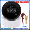 Red Light 52mm Oil Temperature Gauge+Sensor with Alarm Digital 50~150 Celsius Oil Temp Meter for Marine Boat Car 12V24V Custom