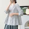 2026 Early Spring Double-Layer Floral Cotton Gauze Women's Long Sleeve Loose Casual Doll Shirt