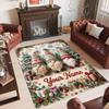 Gnome Theme Crystal Velvet Rug Personalized Custom Name Text Soft Floor Mat Home Decor