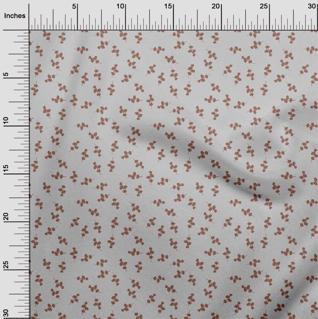 oneOone Cotton Poplin Brown Fabric Floral Sewing Craft Projects Fabric Prints By Yard 42 Inch