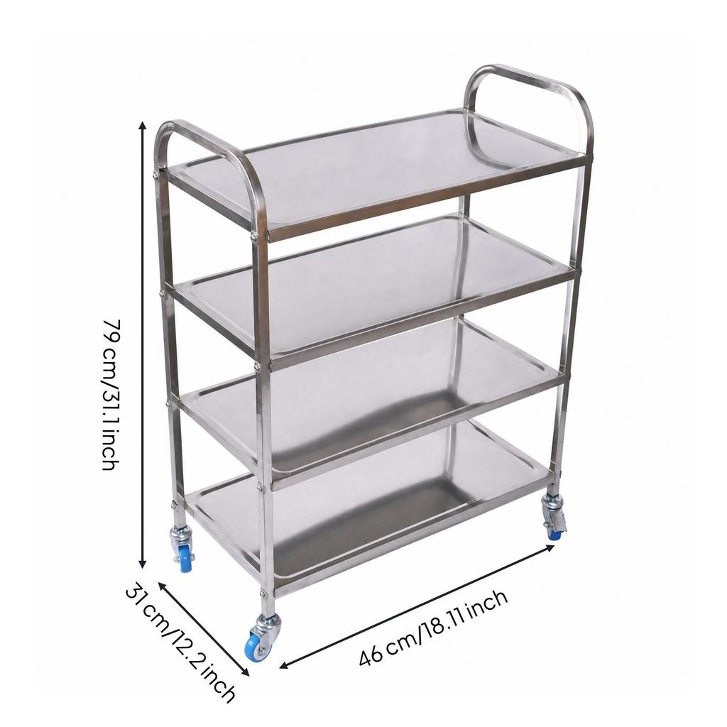 Utility Cart with Casters Commercial Grade for Hot-Pot Dining Environments