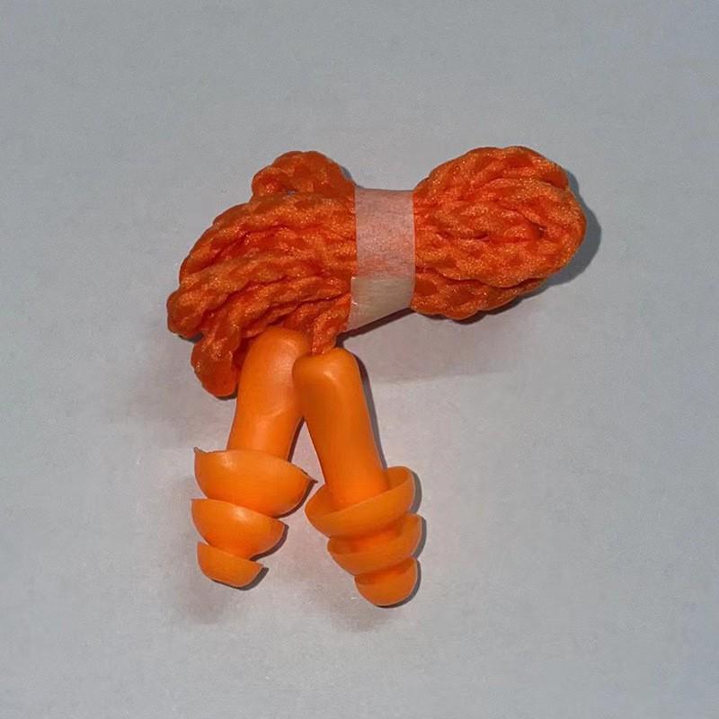 Soundproof Waterproof Silicone Earplugs with Anti-lost Cord for Swimming and Noise Reduction