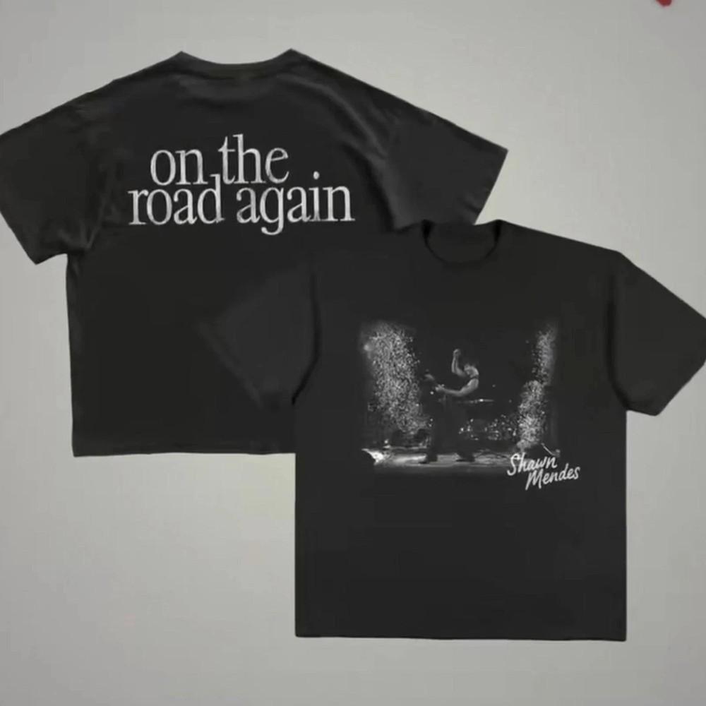 Shawn Mendes Love On the Road Again Tour 2025 2 Sides T-Shirt Fan Gift Unisex T-Shirt XL