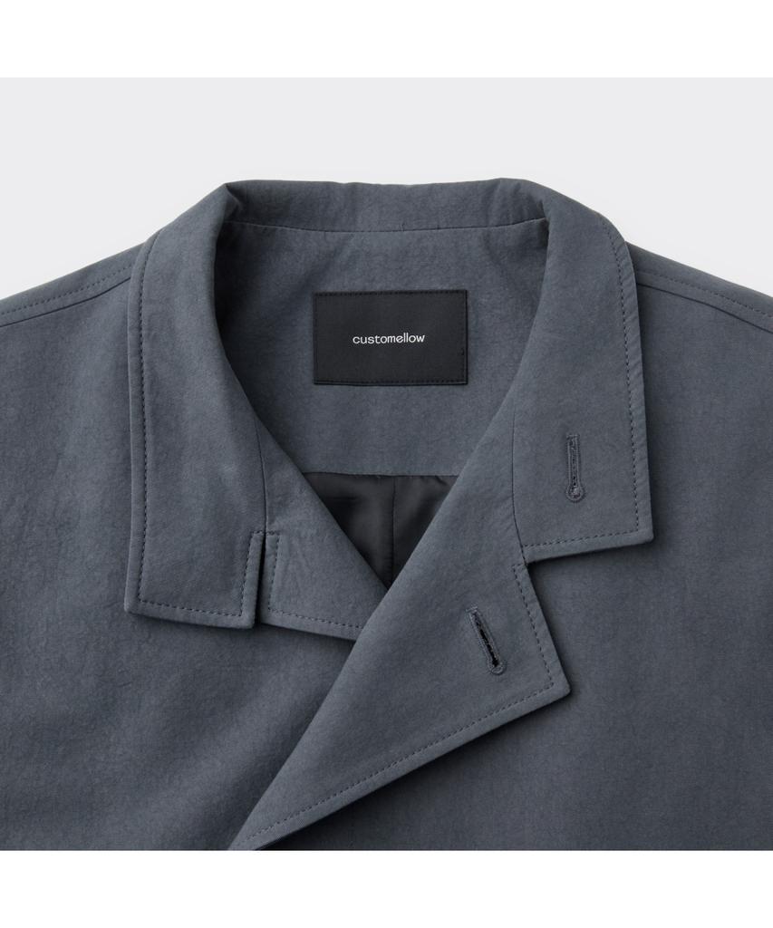 Customellow Gray Highneck Trench Coat Cwcas26111Gyx