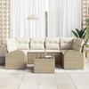 VidaXL Ensemble de canapés de jardin 7 pièces avec coussins beige en poly rattan 3345941