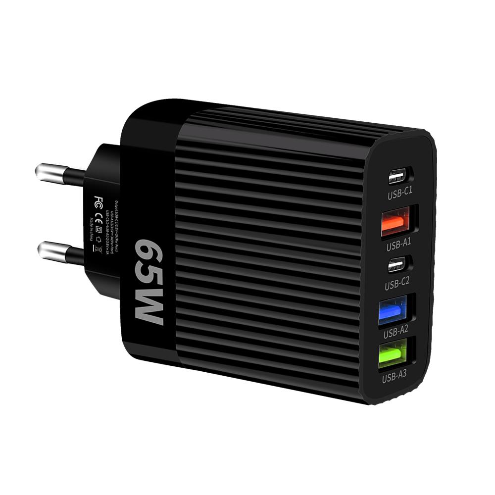 65W Multi-port USB Type C Fast Charging Charger PD Quick Charge Phone Charger Wall Adapter For iPhone 17 Samsung Xiaomi Huawei