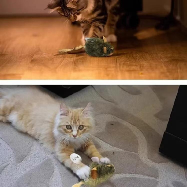 Interactive Cats Toy Automatic Electronic Moving Mouse Cats Toy with Squeaky,Kitten Toy for Hunting Play Exercise
