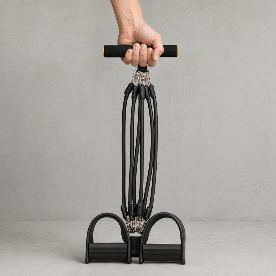 Pedal Resistance Band with Handle 2/4/6-Tube Abdomen Waist Arm Legs Workout Band