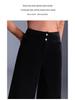 2025 High Waist Gold Samt Weitbein Damen Hose, Schlankmachend und Vielseitig für Herbst/Winter, Gerades Bein Bodenlang Drapierter Stil.
