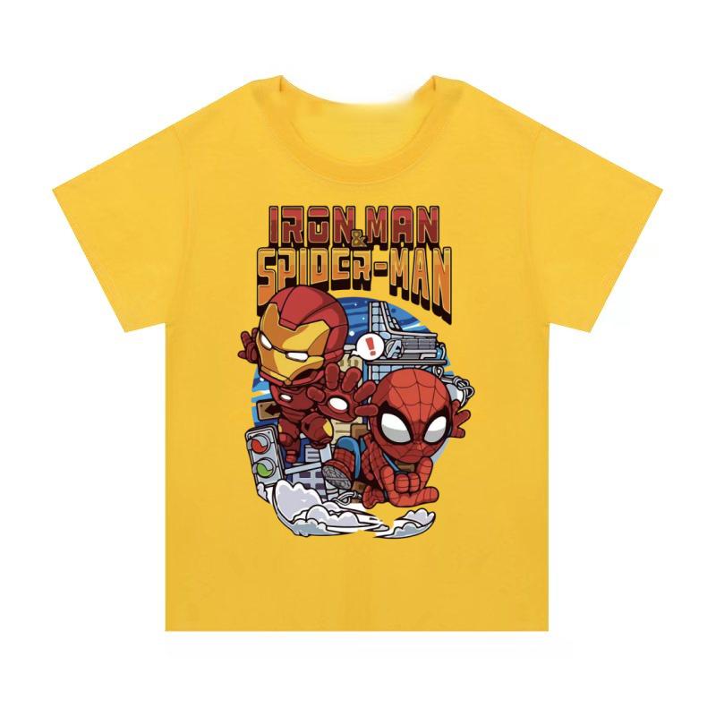 

Adult and Children Marvel Qversion Iron Unisex SpiderUnisex Cute Cotton Printed Sports and Daily Wear Tshirt S