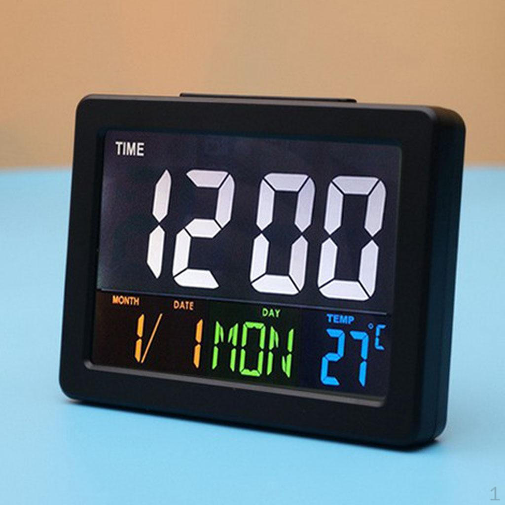 Digital LCD Indoor Temperature Meter Clock LED Backlight - Voice
