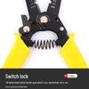 Yellow 6-Inch Multifunctional Wire Stripper with Built-in Spring Safety Lock, 65 Manganese Steel