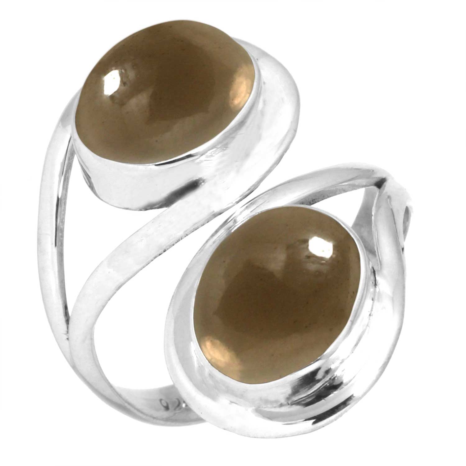 

Кольцо из стерлингового серебра 925 пробы Женское Драгоценный камень Ручная работа Ювелирное изделие Подарок на Хэллоуин Малахит Лунный камень Розовый кварц Красный камень Дымчатый топаз Тигровый глаз Викторианский 10.5 дымчатый топаз