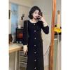 Small Black Dress, High-end Exquisite Long Sweater with Black Knitted Dress Inside, Women's Autumn and Winter