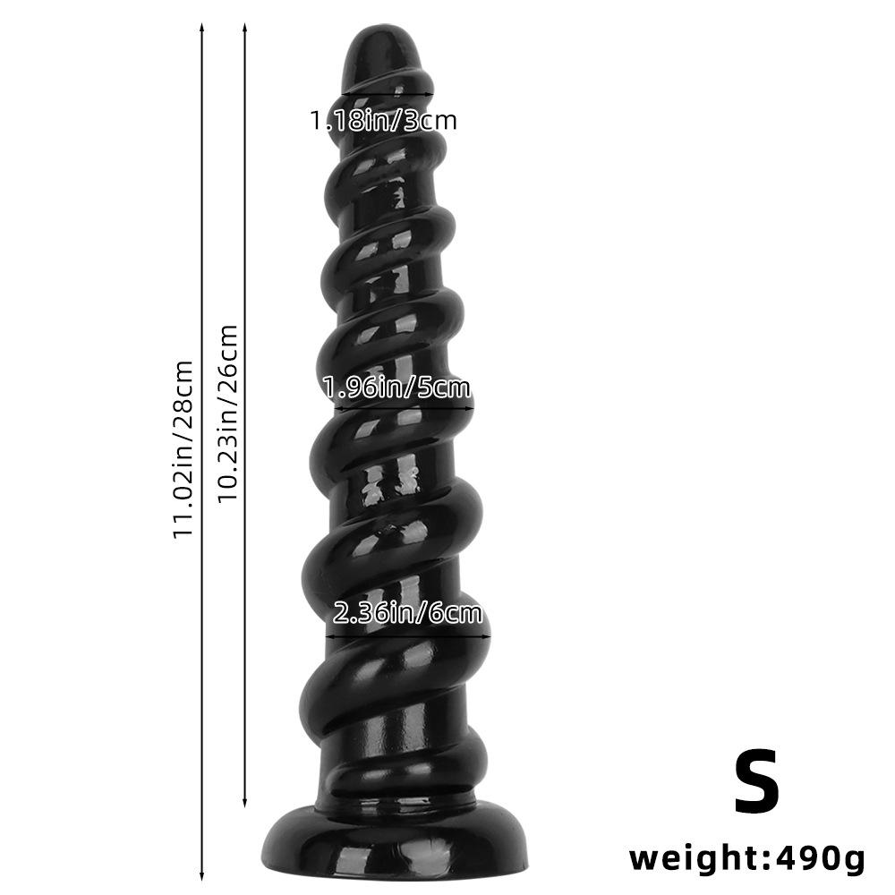 Super Large Threaded Masturbator Black PVC Butt Plug Dildo Anal Fisting Sex Toy Realistic Penis Big Dick