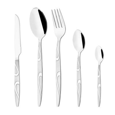Dinnerware Special Pattern Vintage Silver Flatware Set 304 Stainless Steel Spoon Fork Steak Knife Set Travel Cutlery Tableware