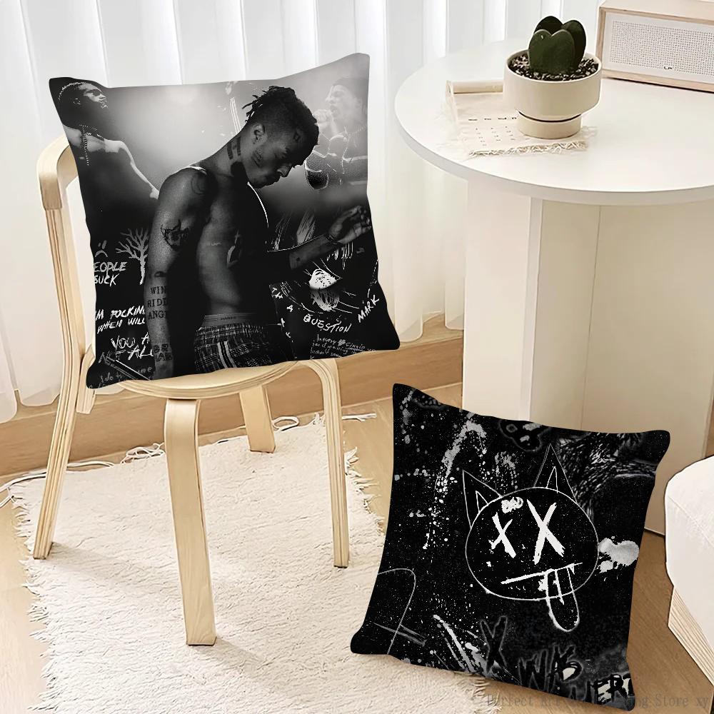 Singer XXXTentacion Rap Hip Hop Music Pillow Case Fashion Square Pillowcase Bedroom Sofa Room Ins Decoration Leisure Cushion