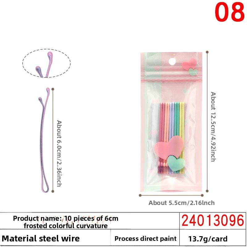 Crown Card Black Steel Clip Girls' Small Hair Clip Bangs Hair Clip Straight Clip Hair Accessory