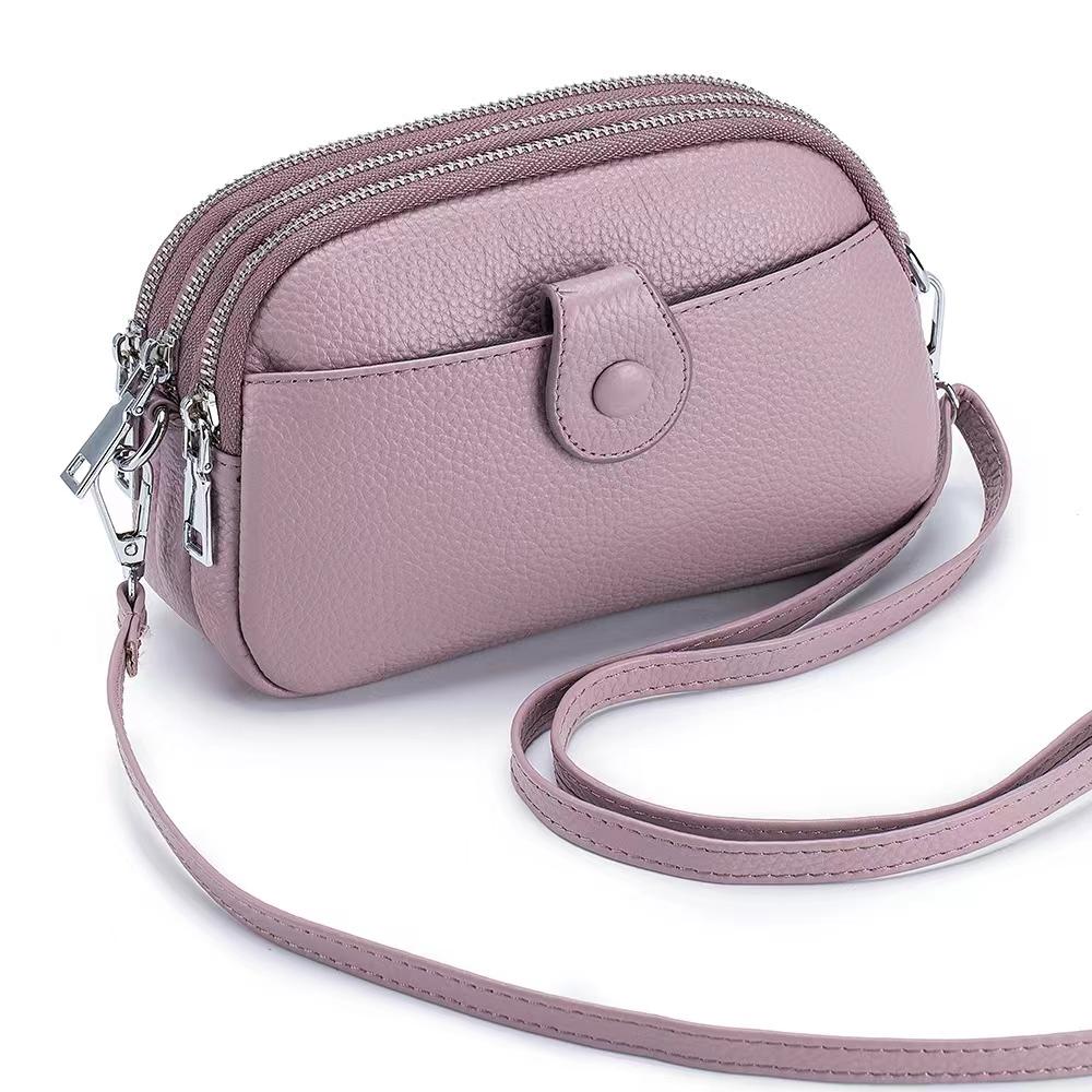Crossbody kabelky pro ženy Dámská taška na mobilní telefon z pravé kůže Mini Dámská taška na jedno rameno Messenger z prémiové hovězí kůže