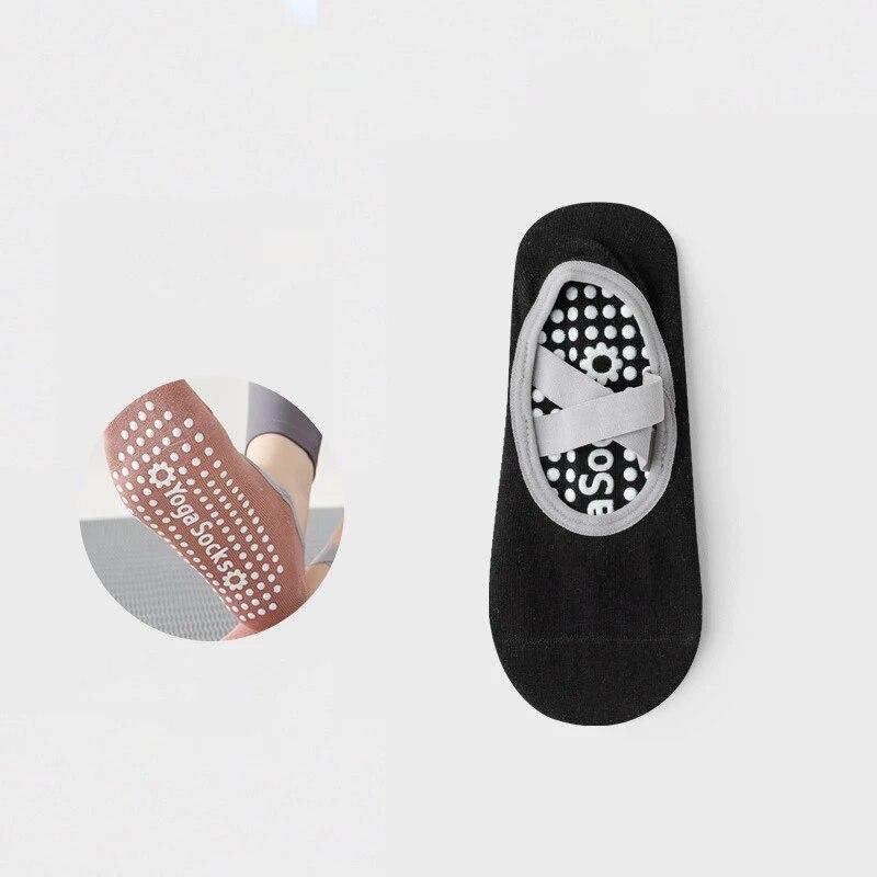 1 Pair Women Yoga Socks Non-Slip Grip Pilates Barre Ballet Dance Gym Sport Fitness UK Fitness Cotton Pilates Exercise Grip
