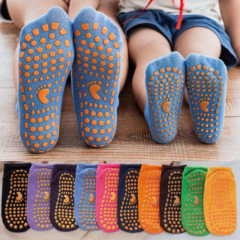 Parent Child Slip Trampoline Socks Breathable Cotton Sports Socks High Elasticity For Kids Adults Indoor Outdoor Use