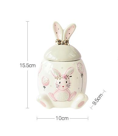 Rabbit Ceramic Jar High Capacity Storage Jar Storage Tank Kitchen Organizer Food Container Decorative Jars Tea Box Tea Caddy