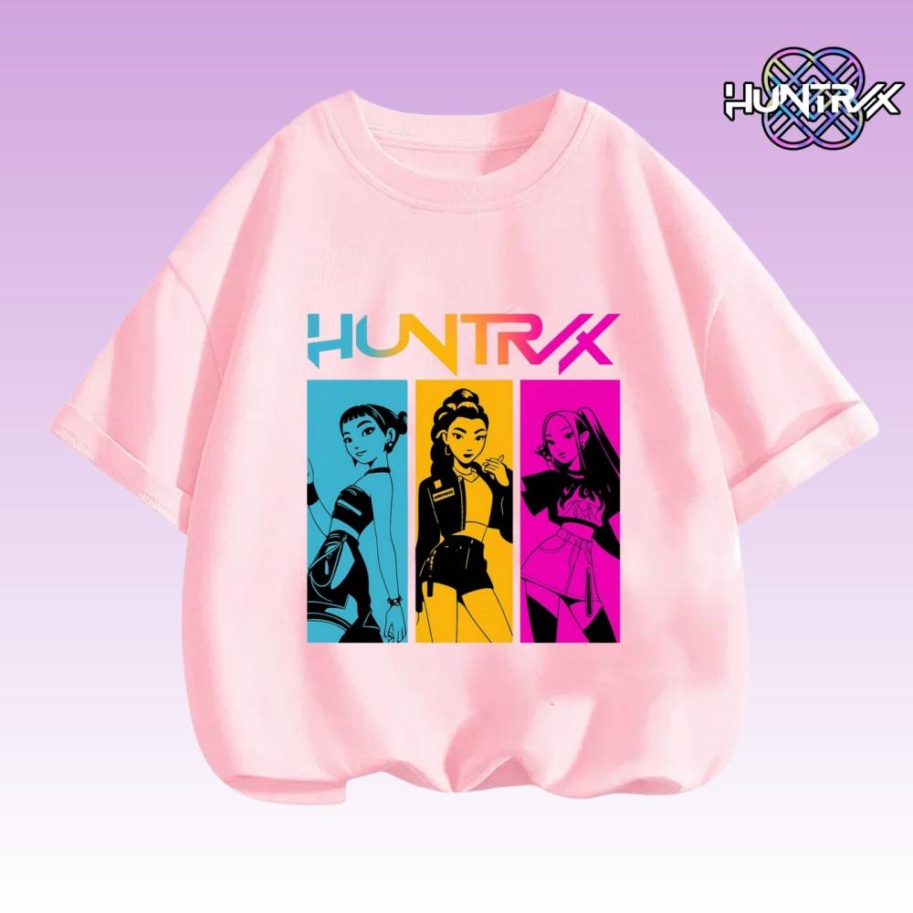 2026 Moda Camiseta Infantil Kpop Caçadores de Demônios Camiseta para Meninos Meninas Camiseta Verão Gola Redonda Manga Curta