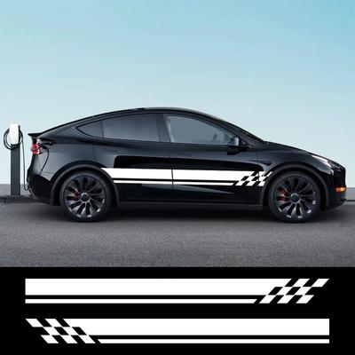 2PCS Car Door Side Stickers For Tesla Model Y PVC Vinyl Decals Waterproof Auto Body Styling DIY Decoration Stickers Accessories