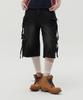 KIRSH Cargo Bermuda Denim Pants [Black]