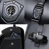 Retro Punk Motorcycle Seat Bag Strong PU Leather Waterproof Tool Storage Easy Mount Side Bag for Bike Riding