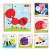 Cube 3D Wooden Shape Puzzle Thinking Educational Birthday Gift Puzzle, Puzzle, Matching, Three-Dimensional Toy, Assembly, Six-Sided Picture, Animals,