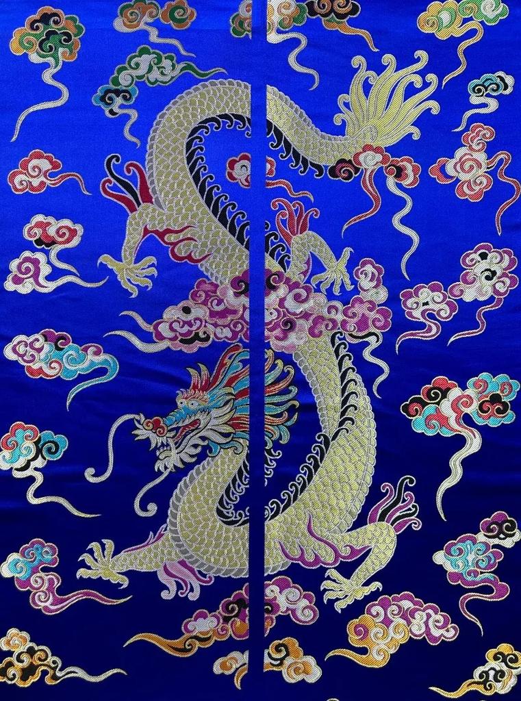 100x150cm Phoenix Tibetan Satin Imitation Brocade Fabric DIY Cheongsam Dress Fabric Double Phoenix Butterfly Dress Fabric