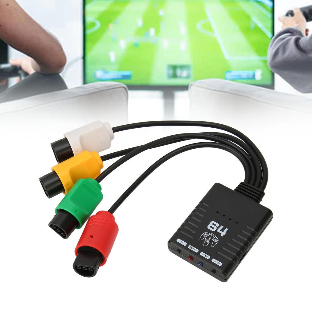 Trådløs kontrolleradapter Støtte 4 spillere Bluetooth-kontrollerkonverter for N64-konsoll for PS3