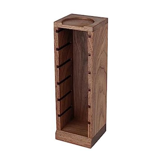 Wood Espresso Portafilter Holder with 3 Slots Universal Stand for 51/53/58mm Espresso Baskets Compact Countertop Organizer