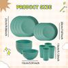 16Pcs Dinnerware Sets Bowls Minimalist Straw PP Service for 4 Dinner Plates Dishes Hotel